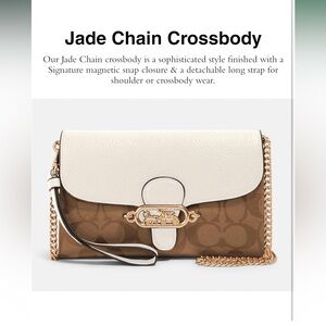 Jade Chain Crossbody Bag - White and Brown